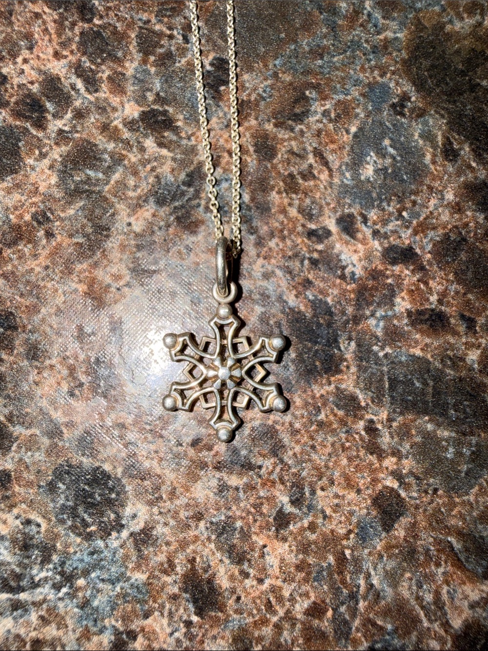 Tiffany & Co. Sterling Silver Snowflake Pendant Necklace - Silver